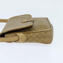 CELINE Macadam Canvas Shoulder Bag Beige Gold Auth 150067-3