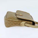 CELINE Macadam Canvas Shoulder Bag Beige Gold Auth 150067-4