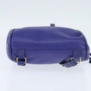 Christian Dior Backpack Leather Blue Gold Auth 150068-5