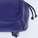 Christian Dior Backpack Leather Blue Gold Auth 150068-17