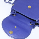 Christian Dior Backpack Leather Blue Gold Auth 150068-10