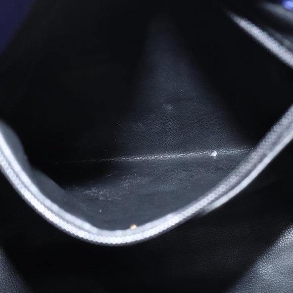 Christian Dior Backpack Leather Blue Gold Auth 150068