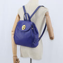 Christian Dior Backpack Leather Blue Gold Auth 150068-22