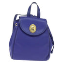 Christian Dior Backpack Leather Blue Gold Auth 150068-13
