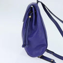 Christian Dior Backpack Leather Blue Gold Auth 150068-3
