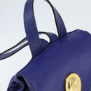 Christian Dior Backpack Leather Blue Gold Auth 150068-6