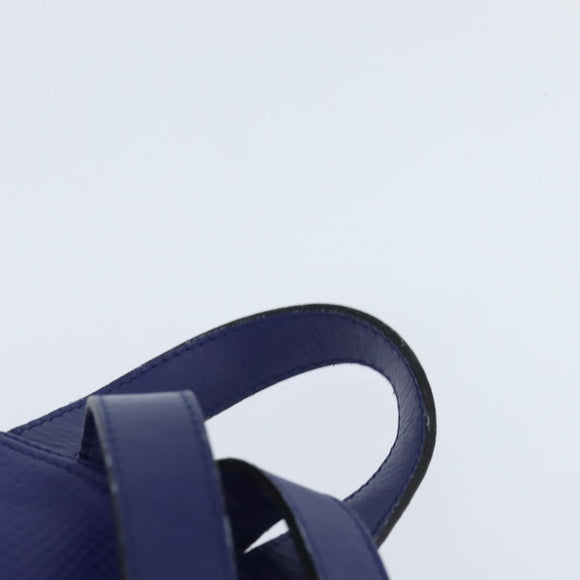 Christian Dior Backpack Leather Blue Gold Auth 150068