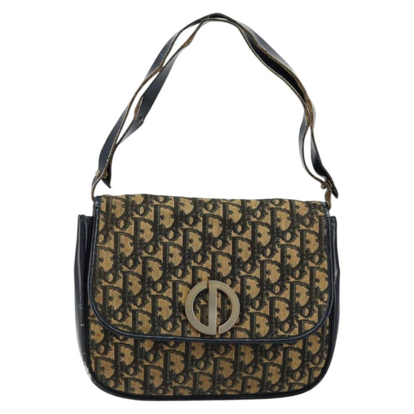 Christian Dior Trotter Canvas Shoulder Bag Navy Auth 150069