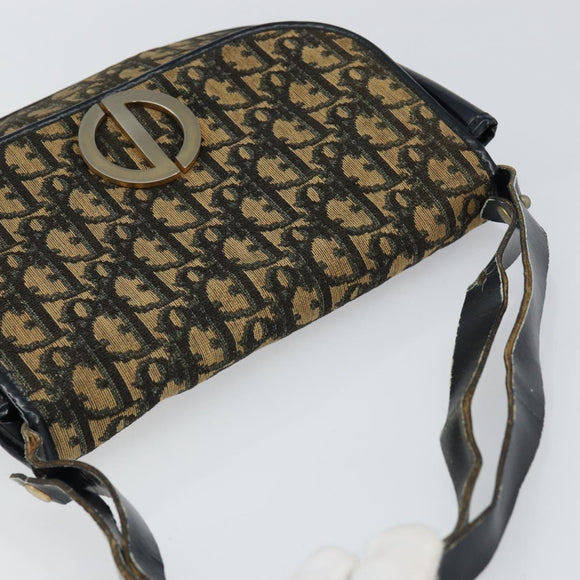 Christian Dior Trotter Canvas Shoulder Bag Navy Auth 150069