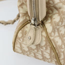 Christian Dior Trotter Canvas Romantic Tote Bag PVC Beige Silver Auth 150070V-14