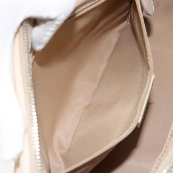 Christian Dior Trotter Canvas Romantic Tote Bag PVC Beige Silver Auth 150070V