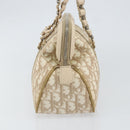 Christian Dior Trotter Canvas Romantic Tote Bag PVC Beige Silver Auth 150070V-5