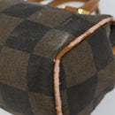 FENDI Pecan Canvas Hand Bag PVC Black Brown Auth 150072-9