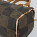FENDI Pecan Canvas Hand Bag PVC Black Brown Auth 150072-15