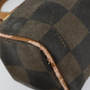 FENDI Pecan Canvas Hand Bag PVC Black Brown Auth 150072-16