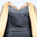 FENDI Pecan Canvas Hand Bag PVC Black Brown Auth 150072-20