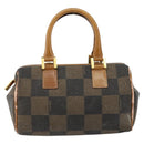 FENDI Pecan Canvas Hand Bag PVC Black Brown Auth 150072-13