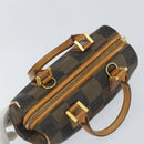 FENDI Pecan Canvas Hand Bag PVC Black Brown Auth 150072-6