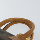 FENDI Pecan Canvas Hand Bag PVC Black Brown Auth 150072-8