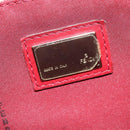 FENDI Zucchino Canvas Hand Bag Red Gold Auth 150073-10