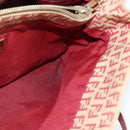 FENDI Zucchino Canvas Hand Bag Red Gold Auth 150073-18