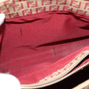 FENDI Zucchino Canvas Hand Bag Red Gold Auth 150073-20