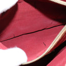 FENDI Zucchino Canvas Hand Bag Red Gold Auth 150073-21