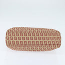 FENDI Zucchino Canvas Hand Bag Red Gold Auth 150073-5