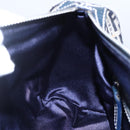 FENDI Zucchino Canvas Hand Bag Navy Silver Auth 150074-20