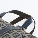 FENDI Zucchino Canvas Hand Bag Navy Silver Auth 150074-8