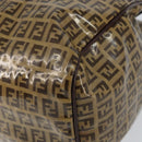 FENDI Zucchino Canvas Hand Bag Beige Gold Auth 150075-14