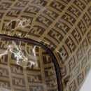 FENDI Zucchino Canvas Hand Bag Beige Gold Auth 150075-15