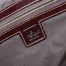 FENDI Zucchino Canvas Hand Bag Beige Gold Auth 150075-17