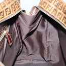 FENDI Zucchino Canvas Hand Bag Beige Gold Auth 150075-18