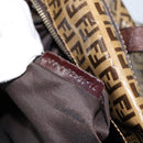 FENDI Zucchino Canvas Hand Bag Beige Gold Auth 150075-12