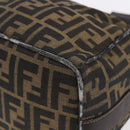 FENDI Zucca Canvas Vanity Hand Bag Black Brown Auth 150076-15