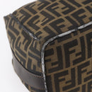 FENDI Zucca Canvas Vanity Hand Bag Black Brown Auth 150076-16