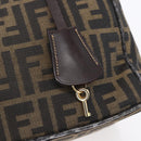 FENDI Zucca Canvas Vanity Hand Bag Black Brown Auth 150076-9