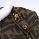 FENDI Zucca Canvas Vanity Hand Bag Black Brown Auth 150076-10