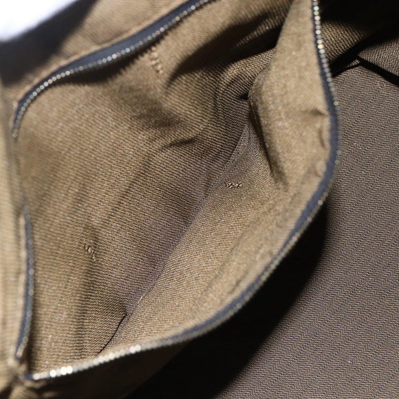 FENDI Zucca Canvas Vanity Hand Bag Black Brown Auth 150076