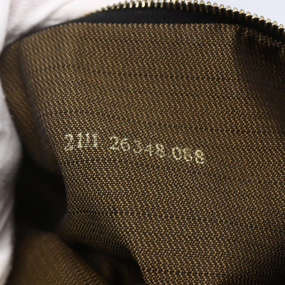 FENDI Zucca Canvas Vanity Hand Bag Black Brown Auth 150076