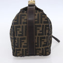 FENDI Zucca Canvas Vanity Hand Bag Black Brown Auth 150076-3