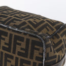 FENDI Zucca Canvas Vanity Hand Bag Black Brown Auth 150076-8