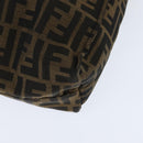 FENDI Celeria Zucca Canvas Hand Bag Black Brown Auth 150077-16
