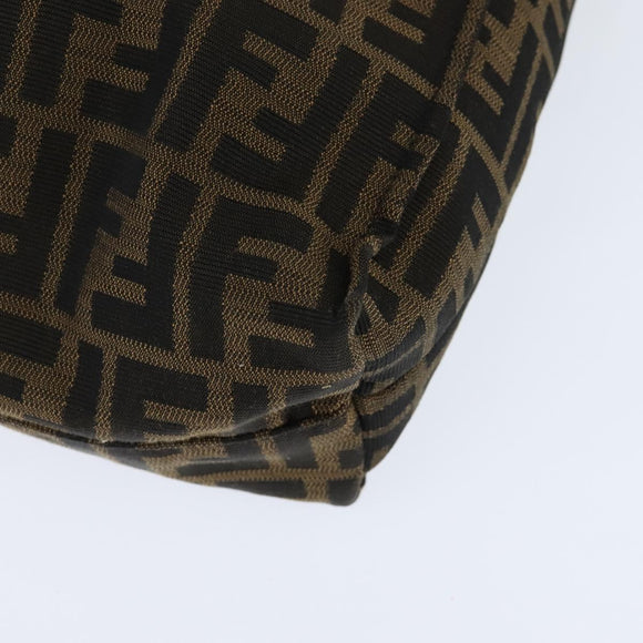 FENDI Celeria Zucca Canvas Hand Bag Black Brown Auth 150077