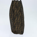 FENDI Celeria Zucca Canvas Hand Bag Black Brown Auth 150077-4