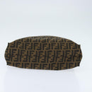 FENDI Celeria Zucca Canvas Hand Bag Black Brown Auth 150077-5