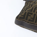 FENDI Zucca Canvas Celeria Shoulder Bag Black Brown Auth 150078-14