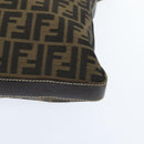 FENDI Zucca Canvas Celeria Shoulder Bag Black Brown Auth 150078-15