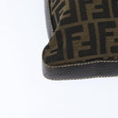 FENDI Zucca Canvas Celeria Shoulder Bag Black Brown Auth 150078-16